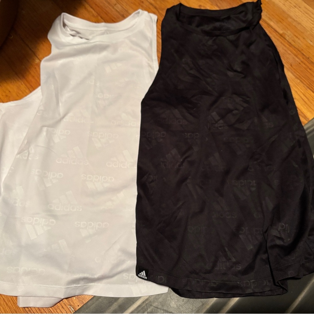 Set Of Two Adidas Running Tanks Size Small - image 1